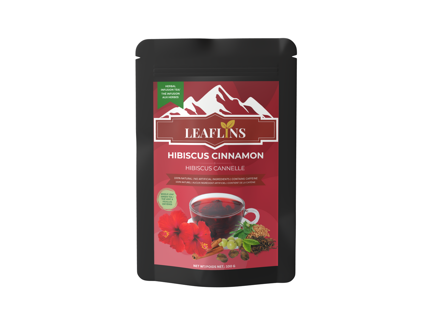 Hibiscus Cinnamon Green Tea (Premium Loose Leaf)