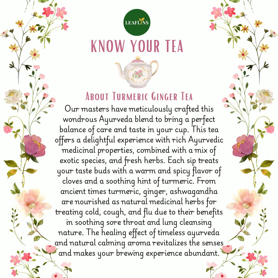 Turmeric Ginger Black Tea, 100g Loose Leaf (50+Cups)