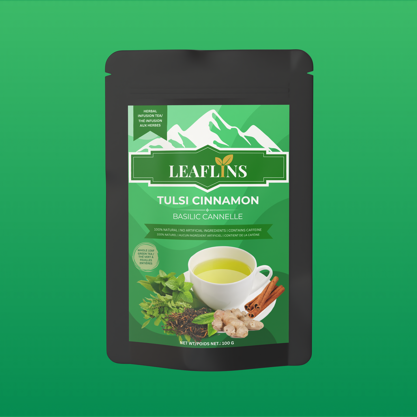 Tulsi Cinnamon Green Tea (Premium Loose Leaf)