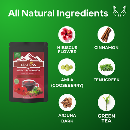 Hibiscus Cinnamon Green Tea, 100g Loose Leaf (50+Cups)