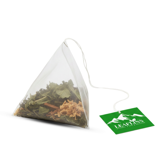 Basil Cinnamon Green Tea, 15 Pyramid Tea Bags (Pack of 2 | 30 Cups)