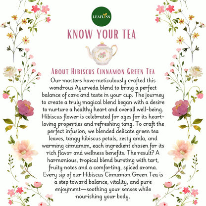 Hibiscus Cinnamon Green Tea, 100g Loose Leaf (50+Cups)