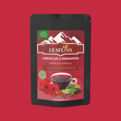 Hibiscus Cinnamon Green Tea, 100g Loose Leaf (50+Cups)