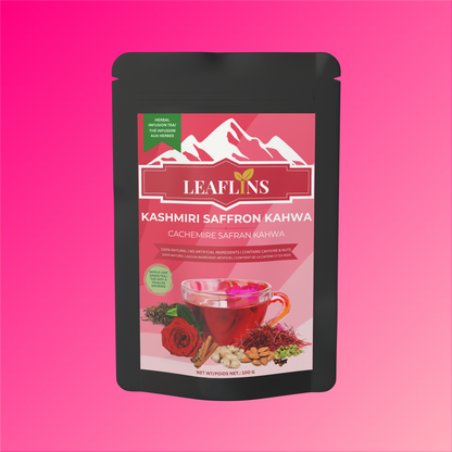 Kashmiri Saffron Kahwa Green Tea, 100g Loose Leaf (50+Cups)
