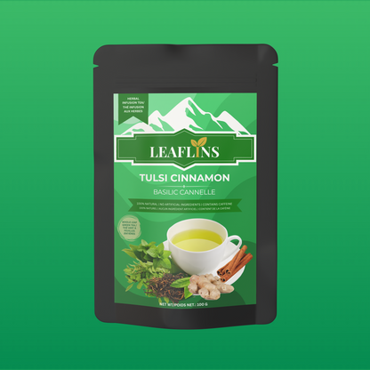 Tulsi Cinnamon Green Tea, 100g Loose Leaf (50+Cups)