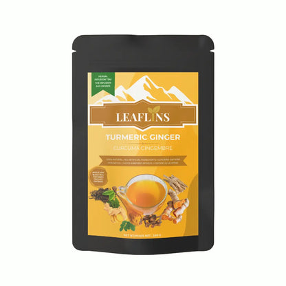 Turmeric Ginger Black Tea, Loose Leaf Tea (100g | 50 Cups) Leaflins Tea
